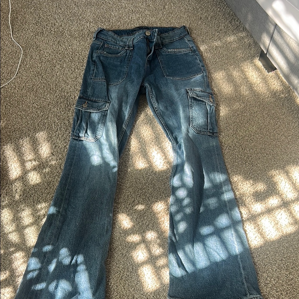 aeropostale jeans mid rise flare size 4 worn twice